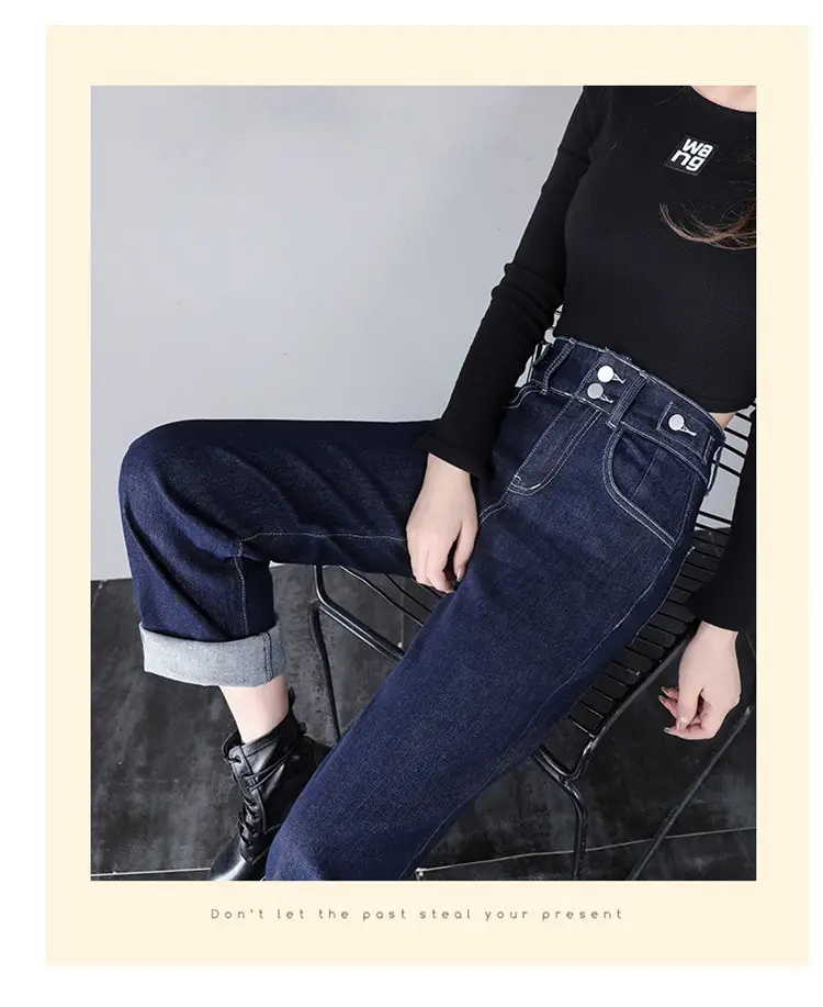Dark Blue High-Waisted Straight Leg Jeans for Women 2026 — feature 8