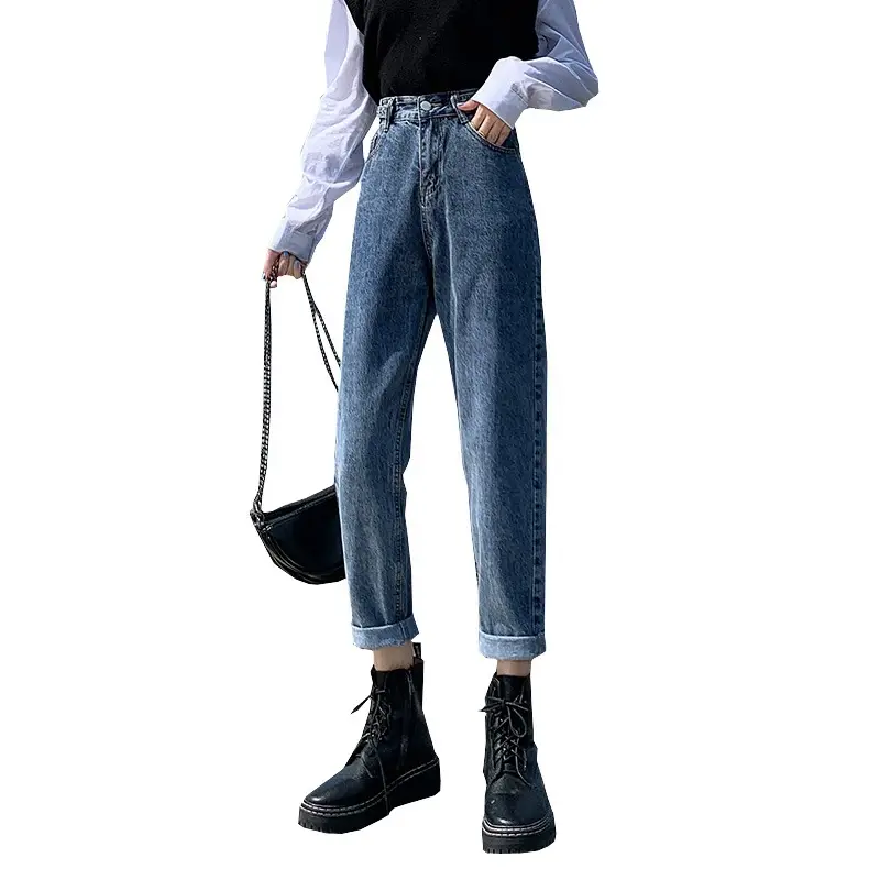 Women Wide Leg Slim Jeans Autumn 2021 - Image 6