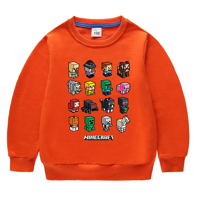 Minecraft Kids Crewneck Sweatshirt Green Cotton Boys Girls - Image 10