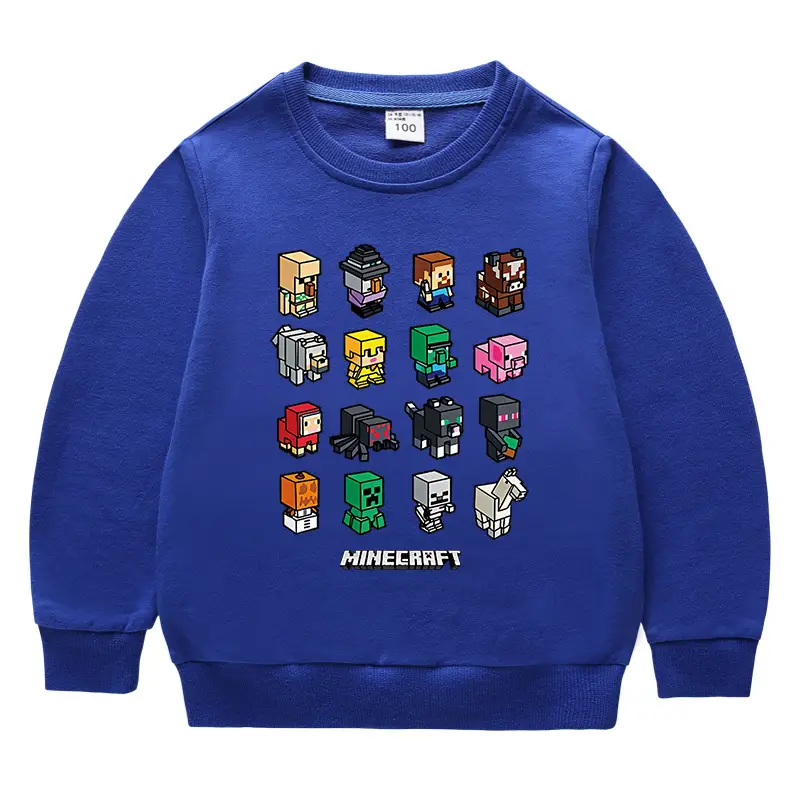 Minecraft Kids Crewneck Sweatshirt Green Cotton Boys Girls - Image 11