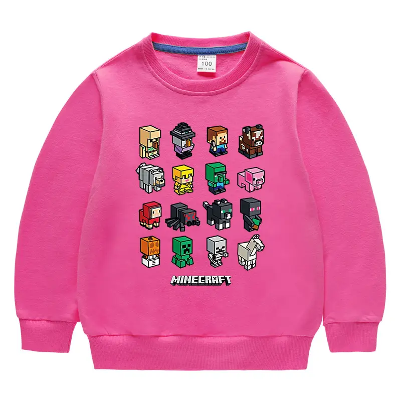 Minecraft Kids Crewneck Sweatshirt Green Cotton Boys Girls - Image 12