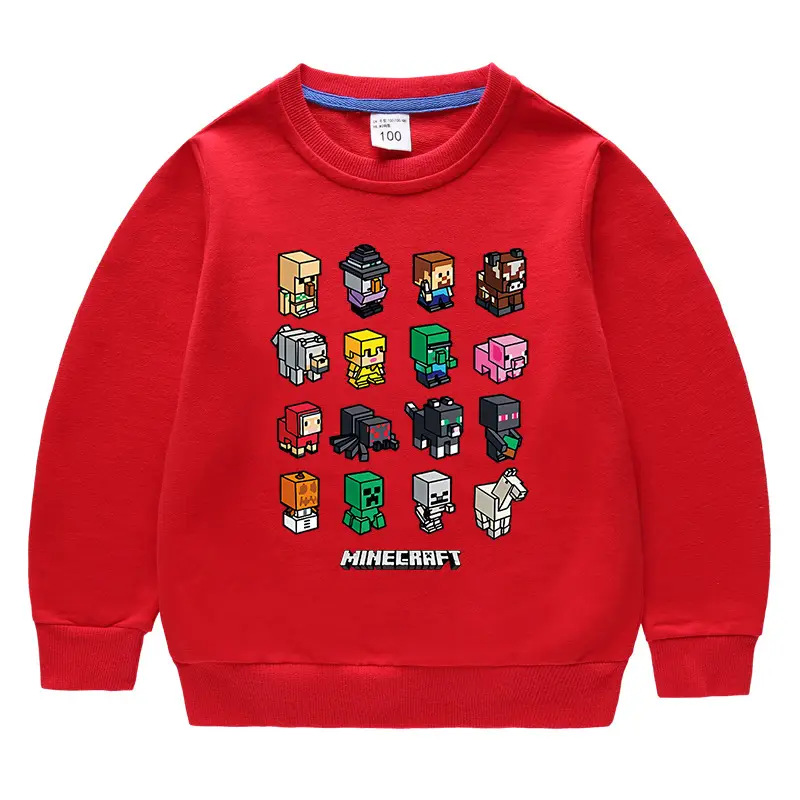 Minecraft Kids Crewneck Sweatshirt Green Cotton Boys Girls - Image 4