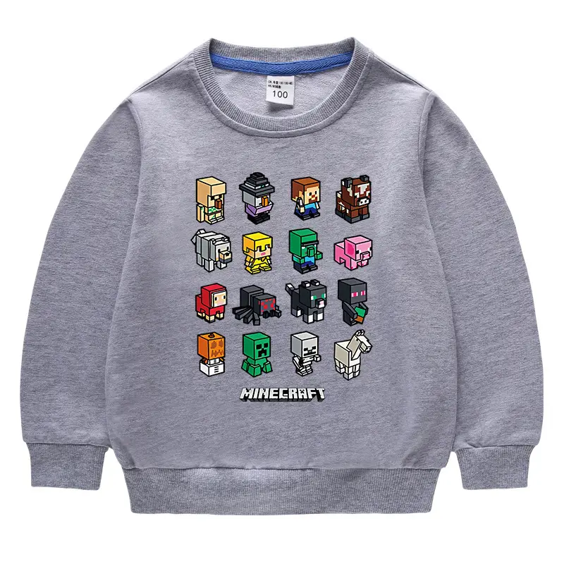 Minecraft Kids Crewneck Sweatshirt Green Cotton Boys Girls - Image 6