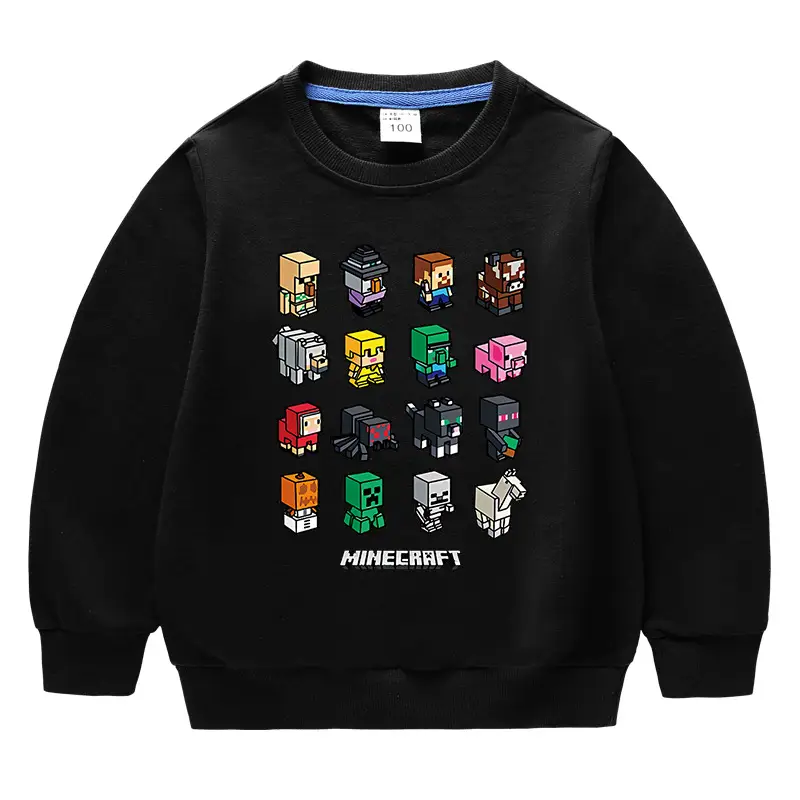 Minecraft Kids Crewneck Sweatshirt Green Cotton Boys Girls - Image 8