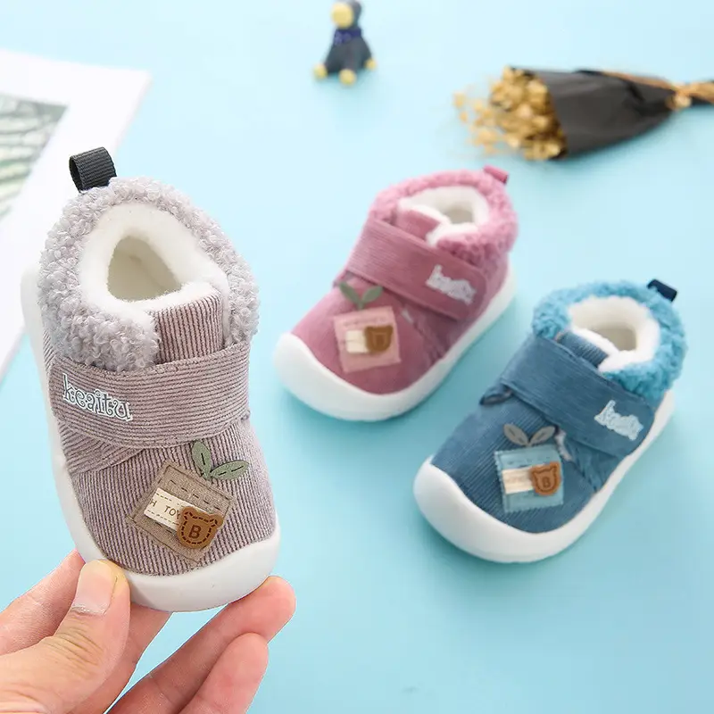 Baby Shoes Blue Fleece Top 0-1 Years Winter Comfort