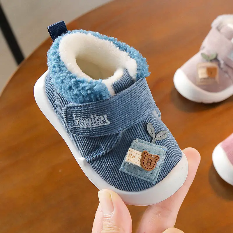 Baby Shoes Blue Fleece Top 0-1 Years Winter Comfort