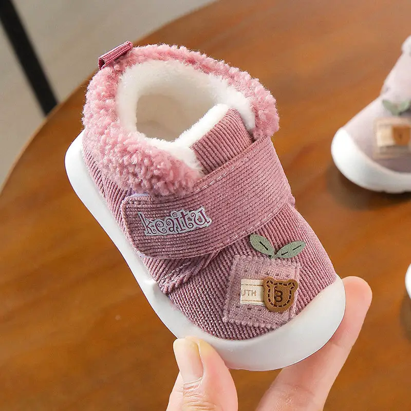 Baby Shoes Blue Fleece Top 0-1 Years Winter Comfort