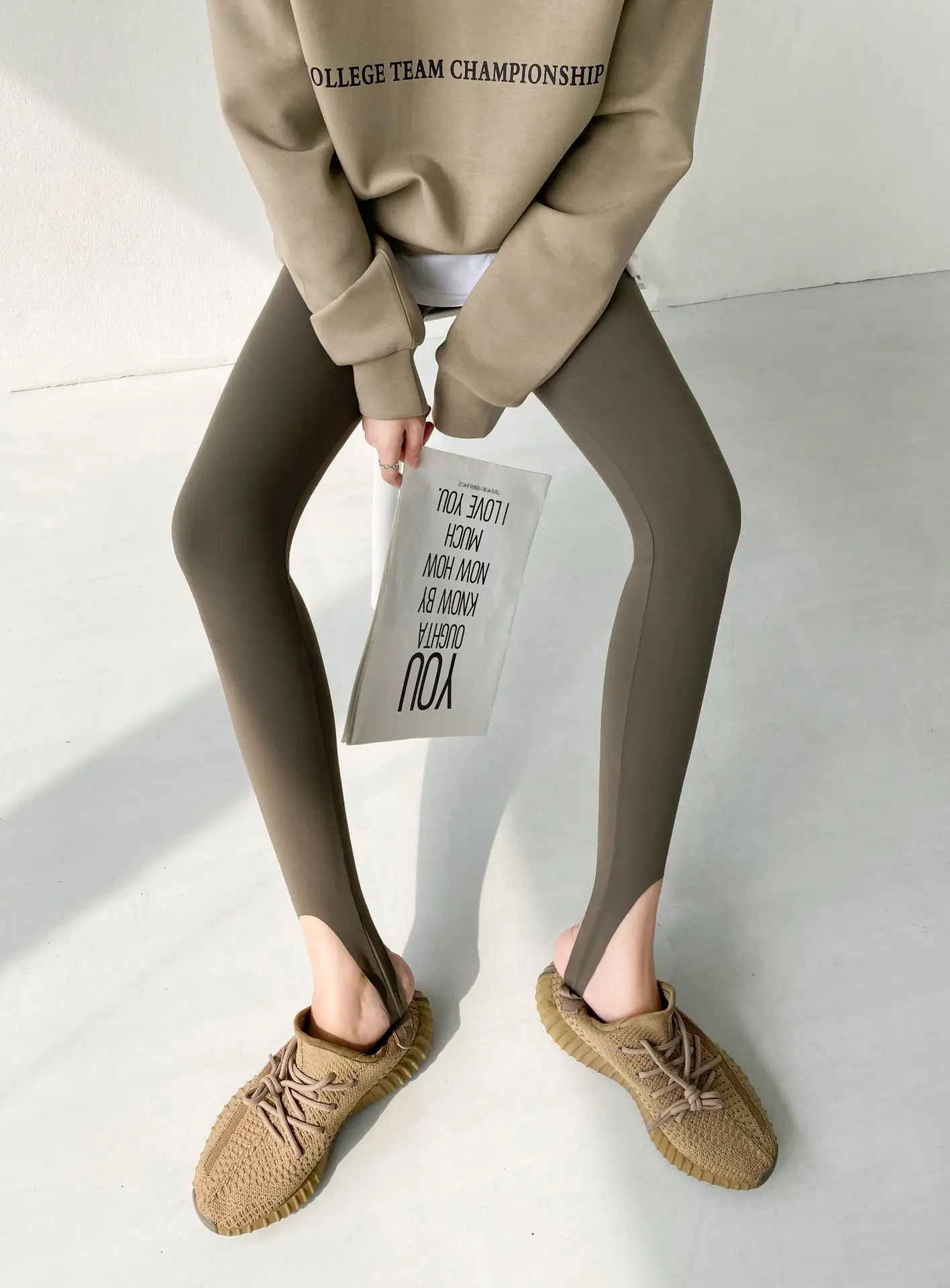 2023 Thin Korean Style Leggings Women High Waist Tight Foot Pants