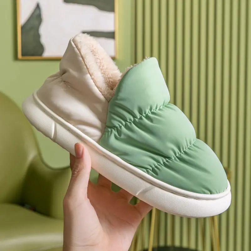 Down Cotton Home Slippers, Thickened for Winter Warmth, Indoor Plush Cotton Shoes for Women, Wholesale for Foreign Trade, Comfortable - Image 5