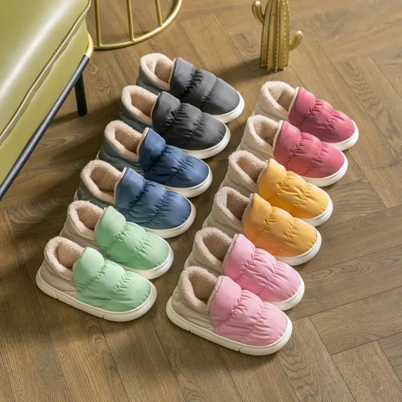 Down Cotton Home Slippers, Thickened for Winter Warmth, Indoor Plush Cotton Shoes for Women, Wholesale for Foreign Trade, Comfortable - Image 6