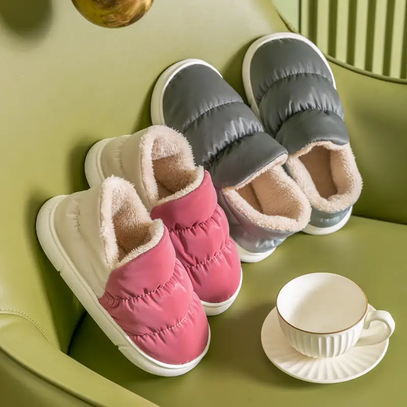 Down Cotton Home Slippers, Thickened for Winter Warmth, Indoor Plush Cotton Shoes for Women, Wholesale for Foreign Trade, Comfortable - Image 7
