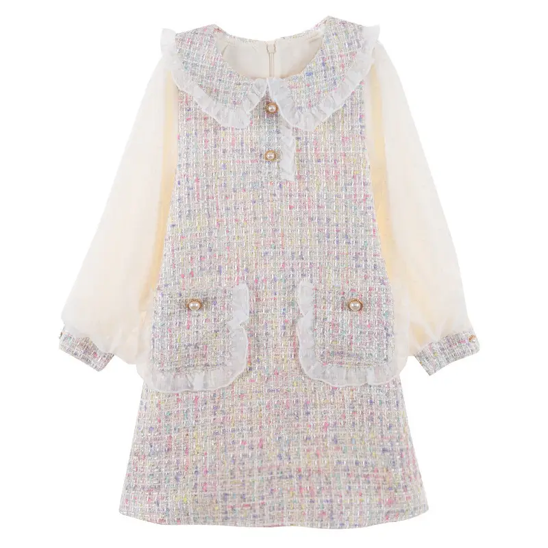 Girls Cotton Lace Dress White Multi Color Medium to XL - Image 7
