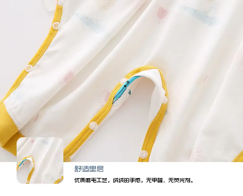 Newborn Pure Cotton Bird Print Jumpsuit for Boys Girls — feature 13
