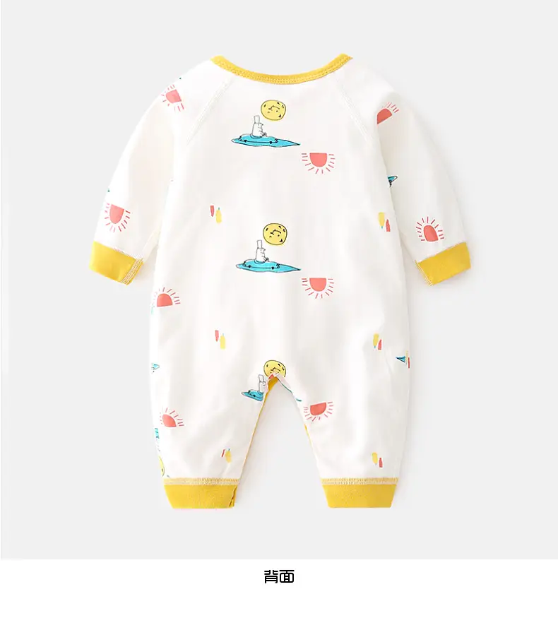 Newborn Pure Cotton Bird Print Jumpsuit for Boys Girls — feature 8