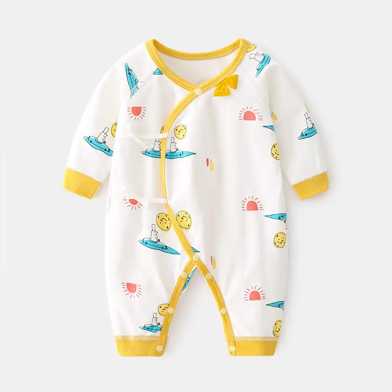 Newborn Pure Cotton Bird Print Jumpsuit for Boys Girls