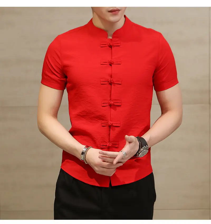 Men's 2025 Summer Button Collar Shirt Light Blue Slim Fit — feature 12