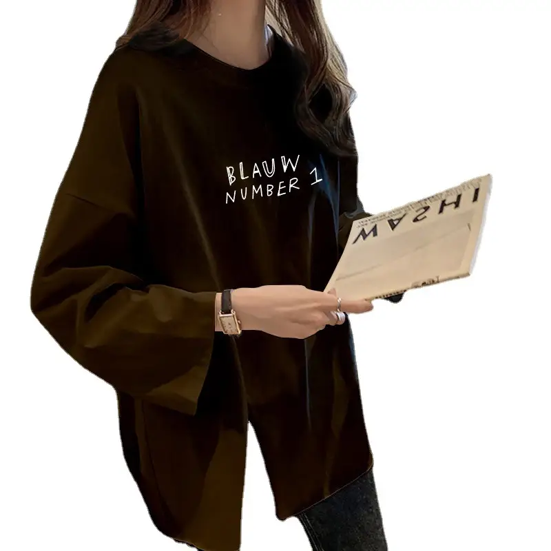 Plus Size Women's 2024 New Autumn Split T-Shirt Long Sleeve Top - Image 10