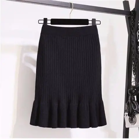 2024 Thick Wool Fishtail Skirt Women's Mid-Length Knitted - Image 4