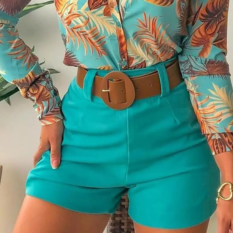 Pink Floral Cross-Border Women's Top with Shorts Set - Image 23