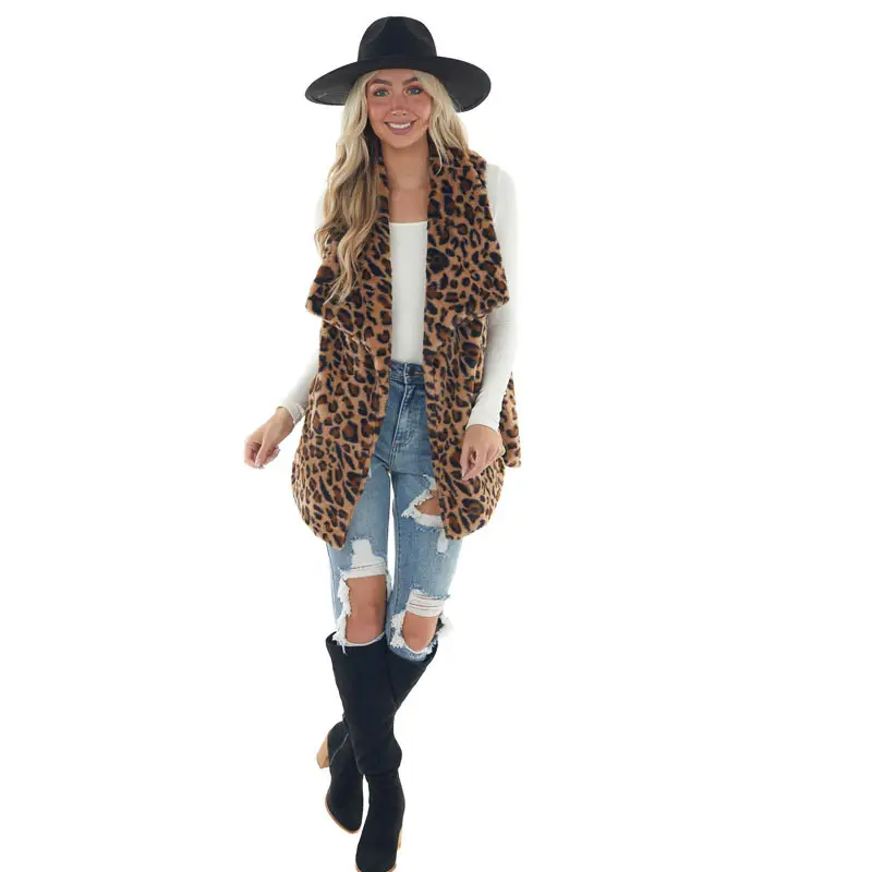 2024 Leopard Print Women's Fur Coat with Pocket — feature 15