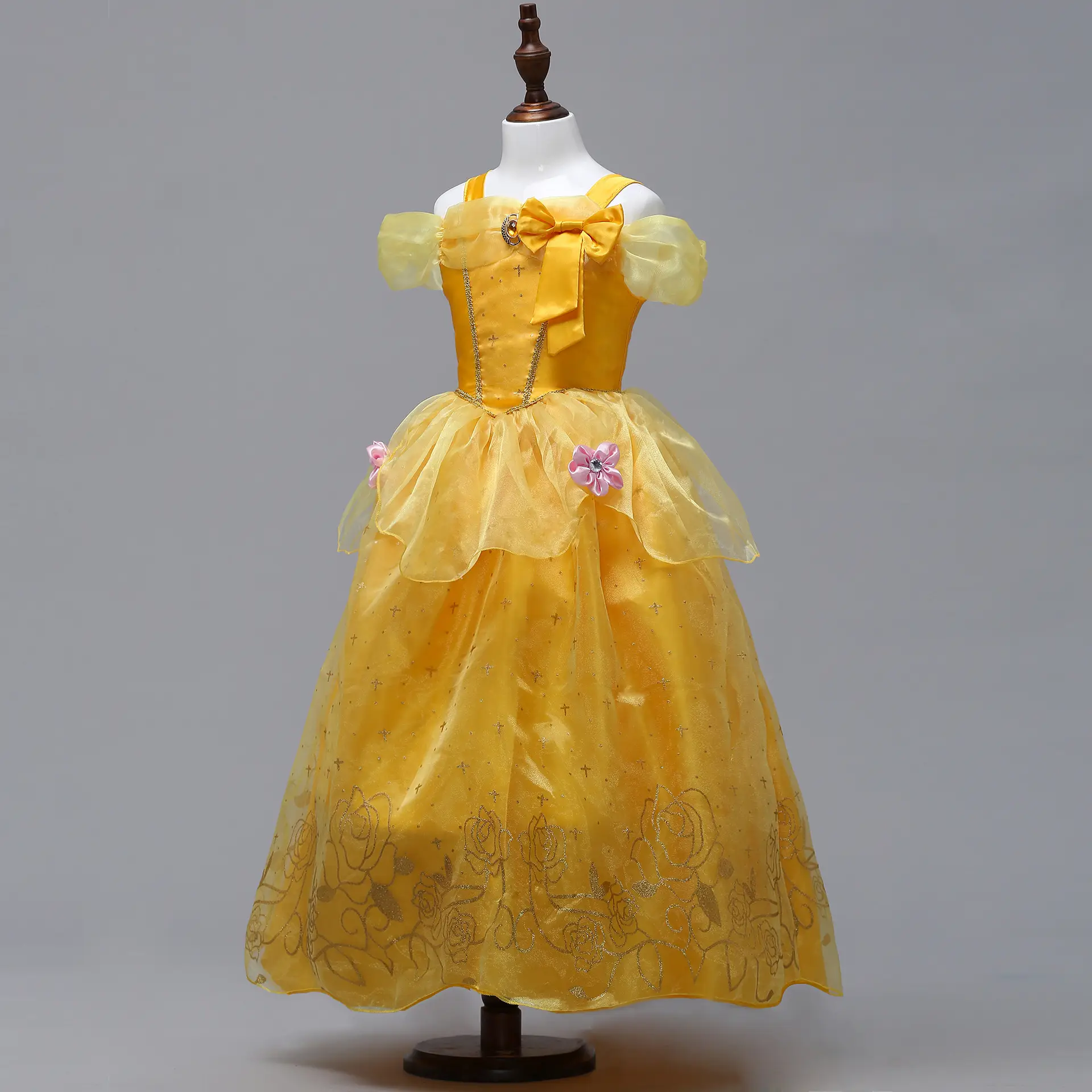 Blue Frozen Cartoon Dress for Girls Mesh Princess Cape - Image 9