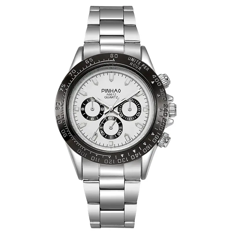 Men's 4-Hand Chronograph Watch Gold Silver Black - Image 3