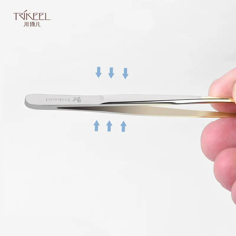 Stainless Steel Eyebrow Clip Grafting False Eyelash Plucking Tweezers - Image 7