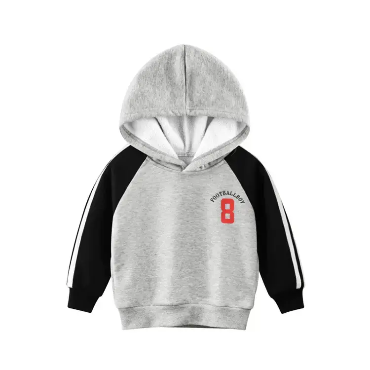 Men's Grey Hoodie with Black Sleeves & "9" Print - Image 5