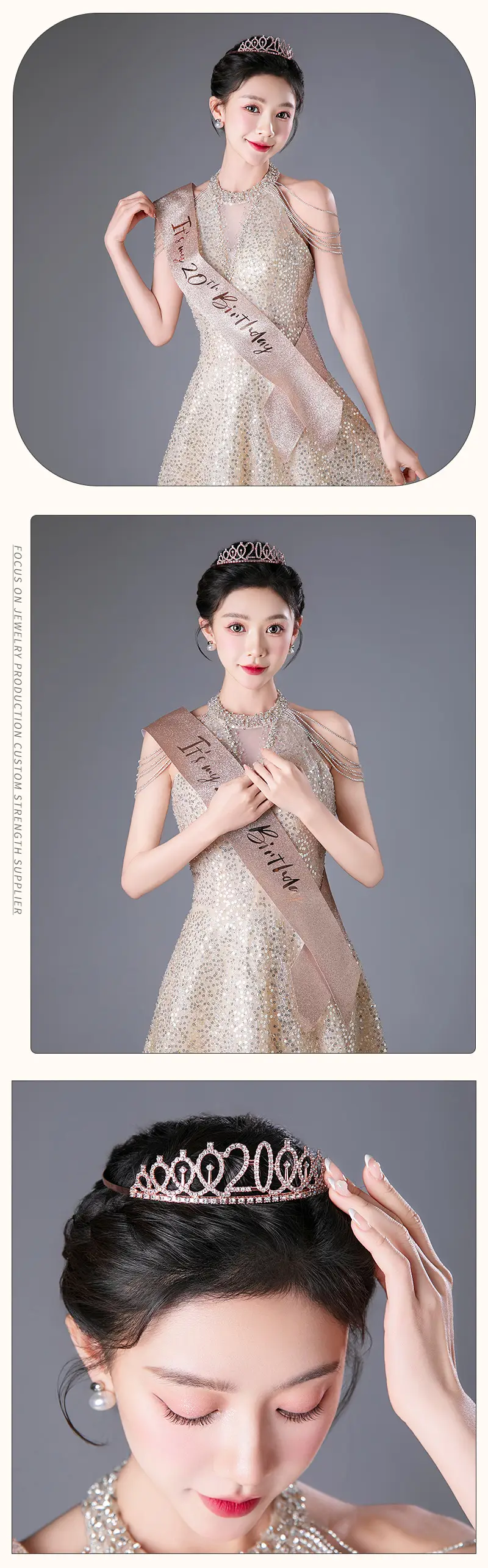 18th Birthday Crown Headband with Ribbon & Safety Pin — feature 9