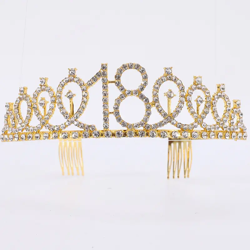 18th Birthday Crown Headband with Ribbon & Safety Pin - Image 3
