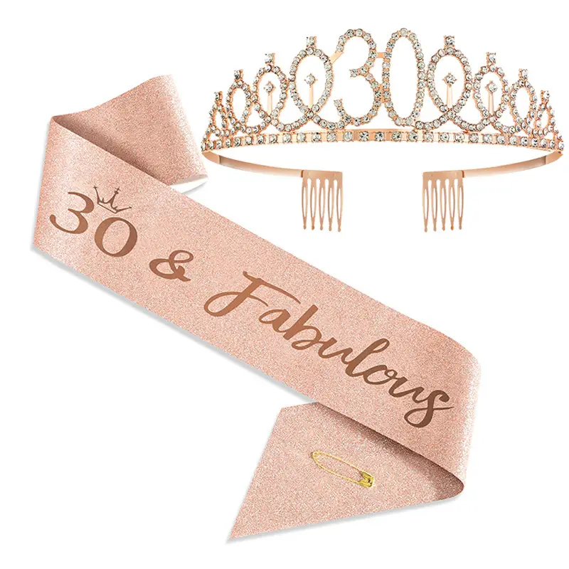 18th Birthday Crown Headband with Ribbon & Safety Pin - Image 32