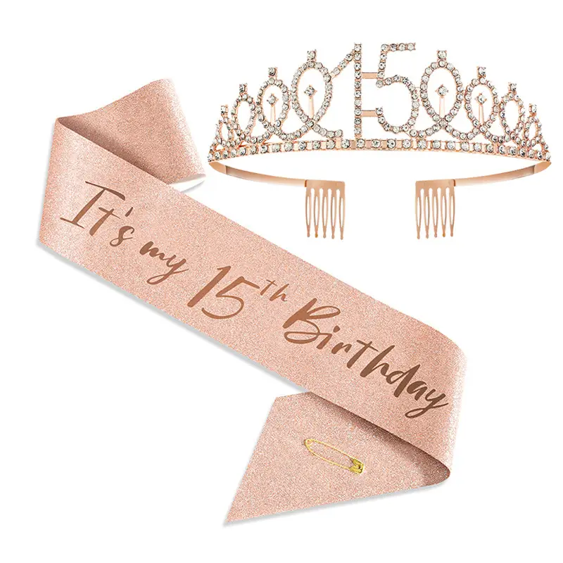 18th Birthday Crown Headband with Ribbon & Safety Pin - Image 35