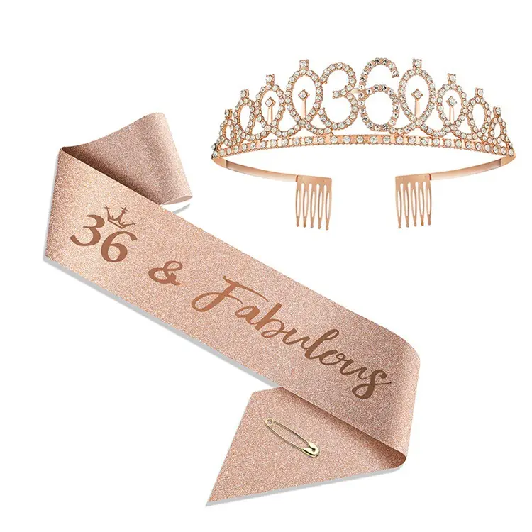 18th Birthday Crown Headband with Ribbon & Safety Pin - Image 36