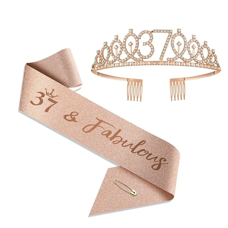 18th Birthday Crown Headband with Ribbon & Safety Pin - Image 37