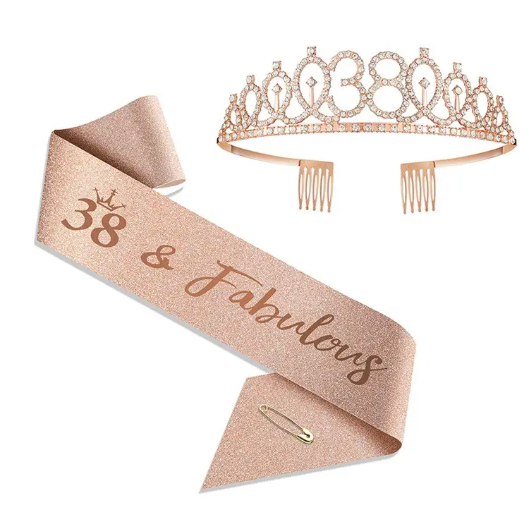 18th Birthday Crown Headband with Ribbon & Safety Pin - Image 38