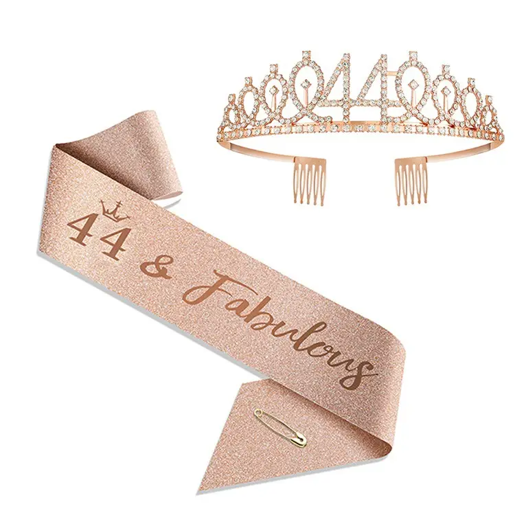 18th Birthday Crown Headband with Ribbon & Safety Pin - Image 41