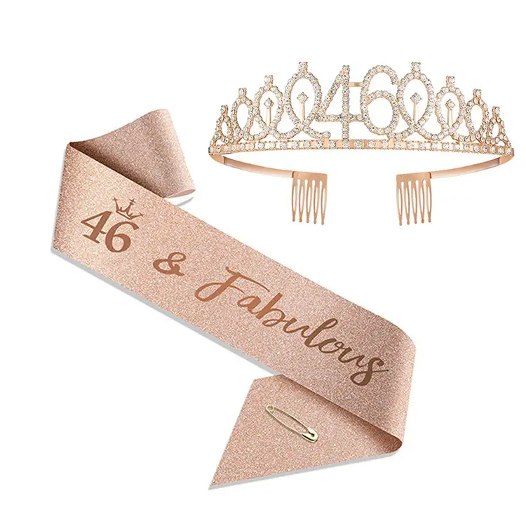 18th Birthday Crown Headband with Ribbon & Safety Pin - Image 42