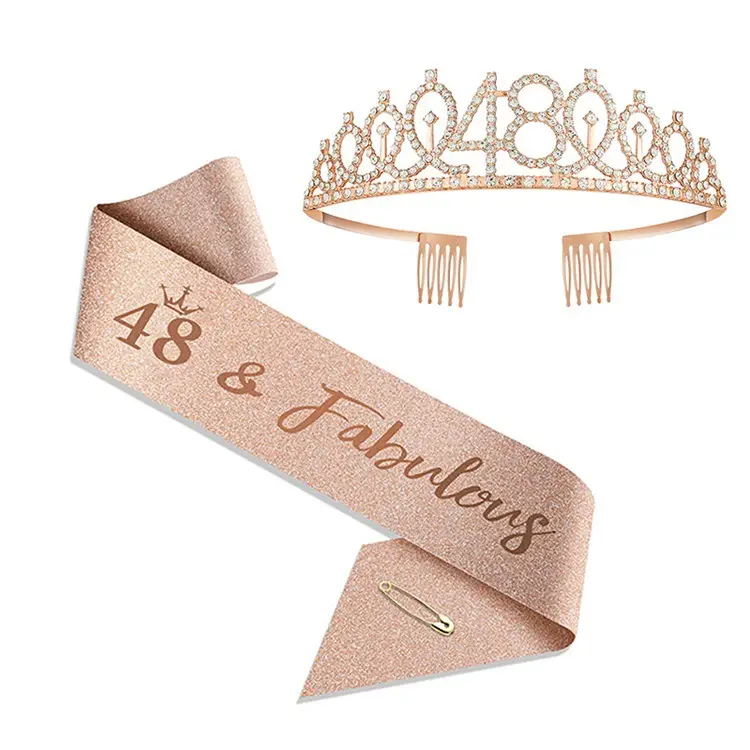 18th Birthday Crown Headband with Ribbon & Safety Pin - Image 43