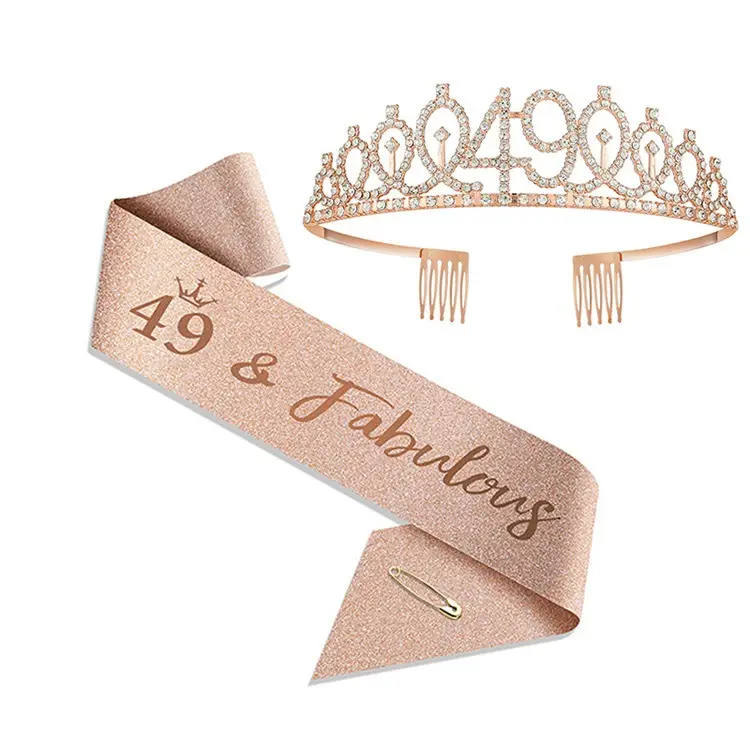 18th Birthday Crown Headband with Ribbon & Safety Pin - Image 44