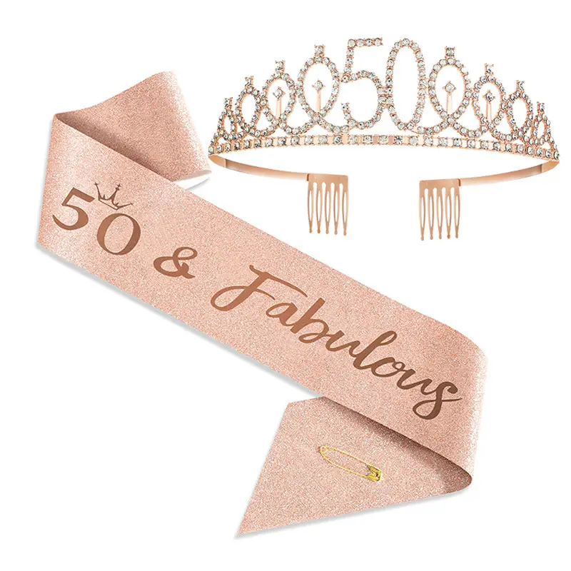 18th Birthday Crown Headband with Ribbon & Safety Pin - Image 46