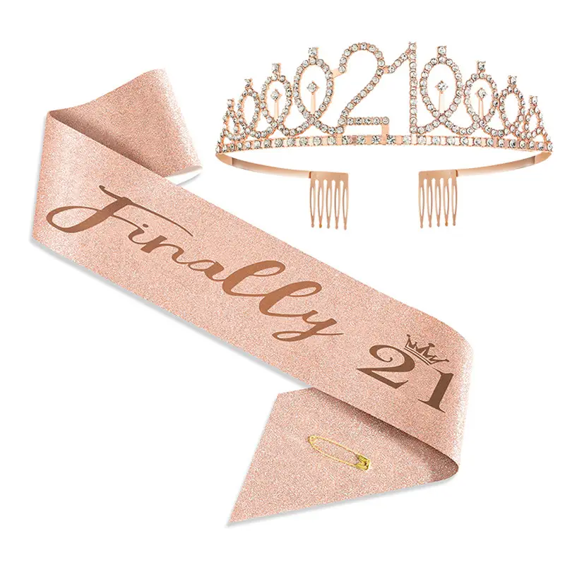 18th Birthday Crown Headband with Ribbon & Safety Pin - Image 47