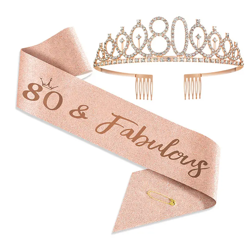 18th Birthday Crown Headband with Ribbon & Safety Pin - Image 49
