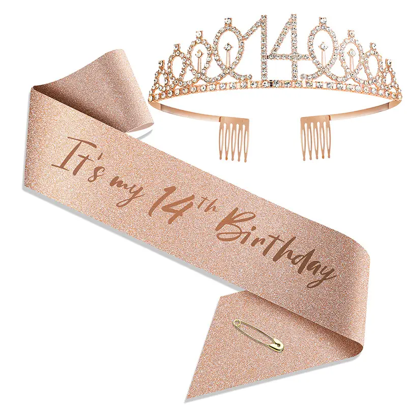 18th Birthday Crown Headband with Ribbon & Safety Pin - Image 54