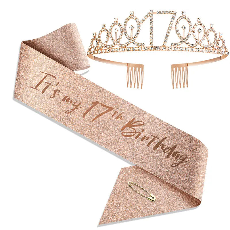 18th Birthday Crown Headband with Ribbon & Safety Pin - Image 55