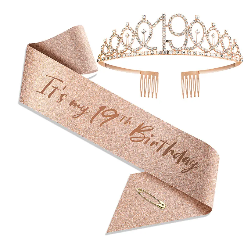 18th Birthday Crown Headband with Ribbon & Safety Pin - Image 56