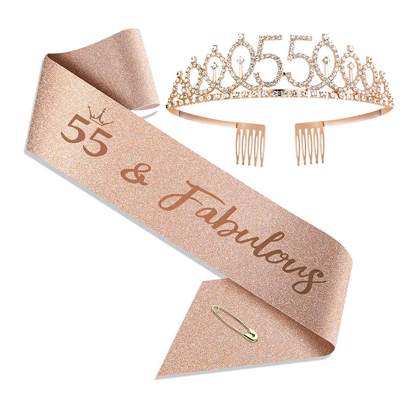 18th Birthday Crown Headband with Ribbon & Safety Pin - Image 60