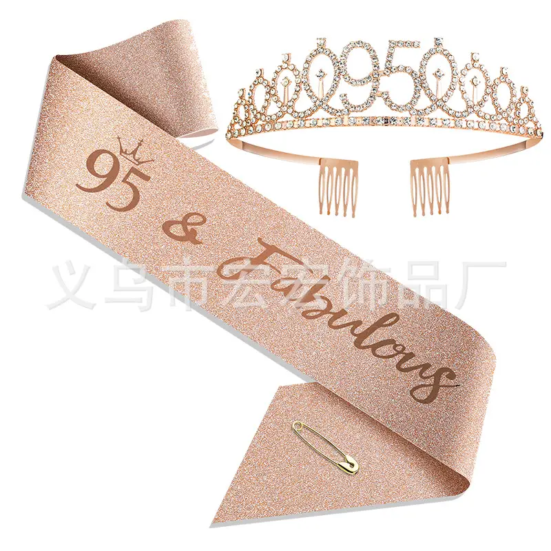 18th Birthday Crown Headband with Ribbon & Safety Pin - Image 61