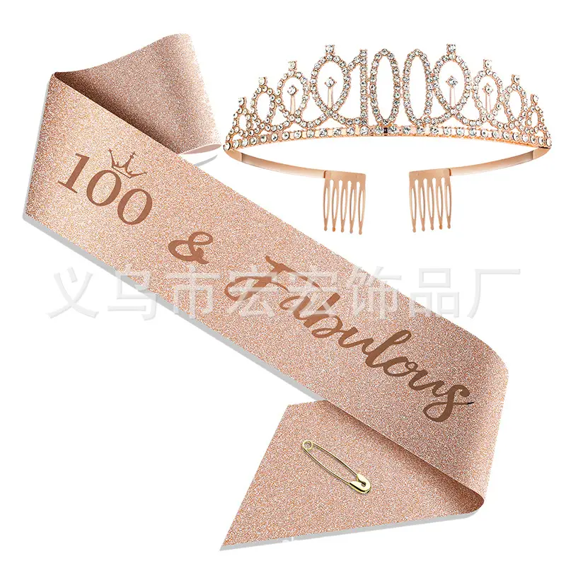 18th Birthday Crown Headband with Ribbon & Safety Pin - Image 62