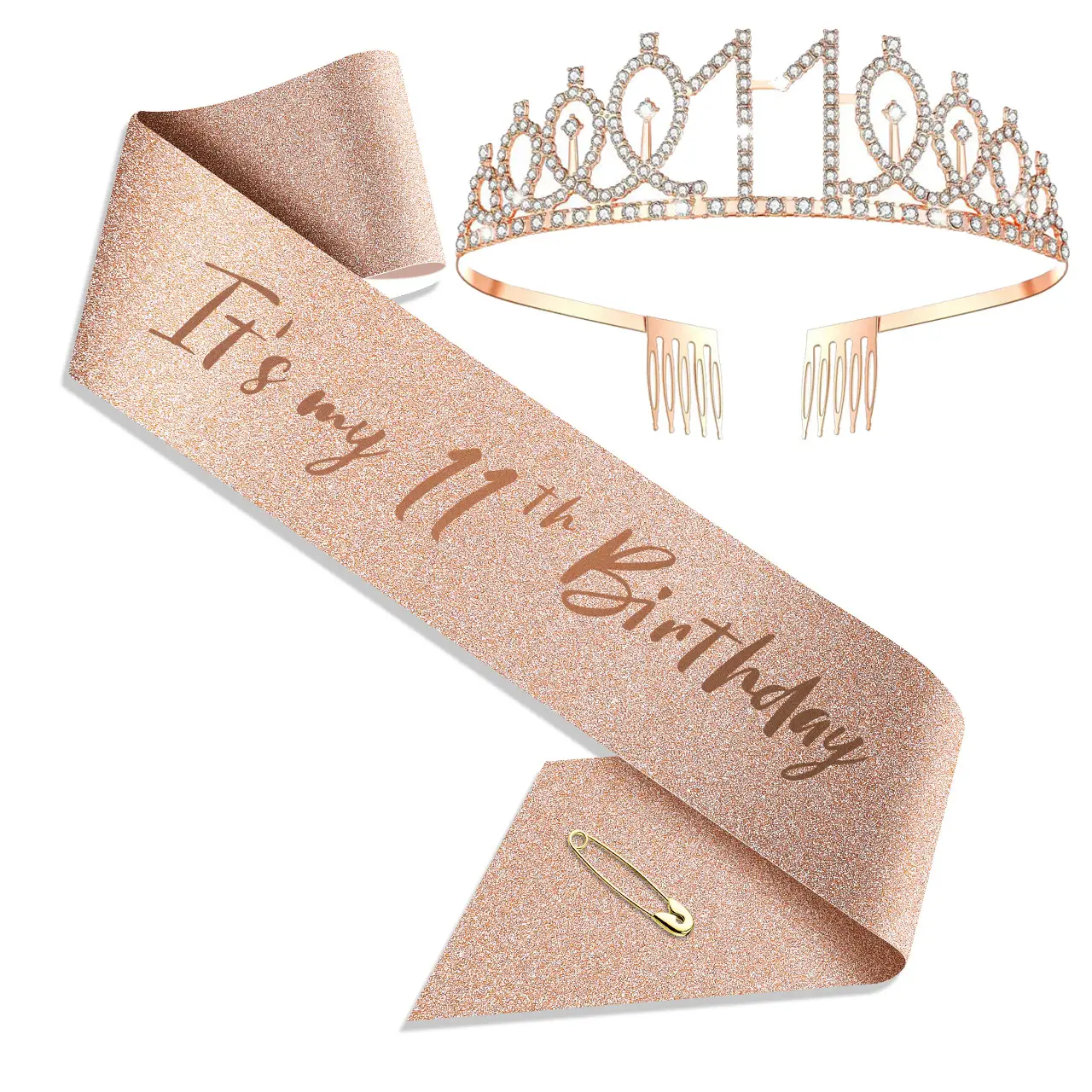 18th Birthday Crown Headband with Ribbon & Safety Pin - Image 63