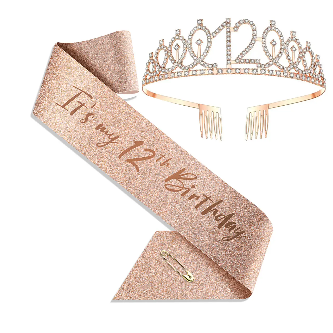 18th Birthday Crown Headband with Ribbon & Safety Pin - Image 64